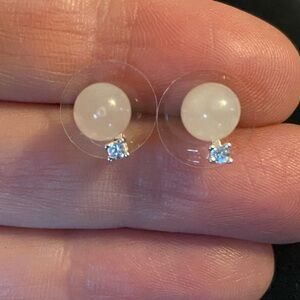 Light Pink Stud Earrings with Necklace